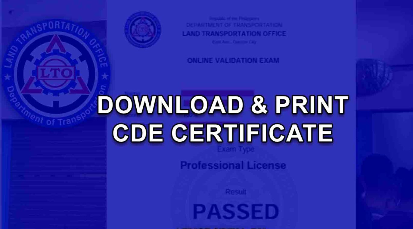 How to Download and Print CDE Certificate in LTO Online